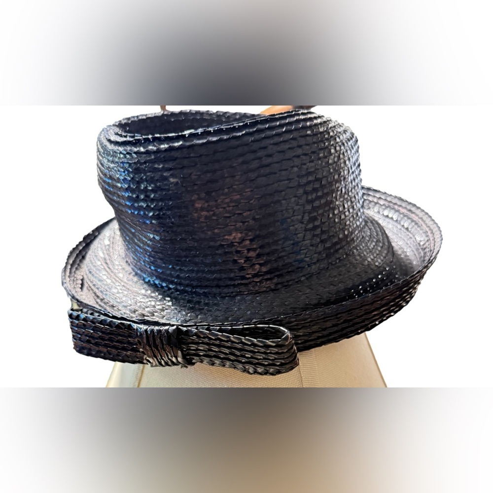 VINTAGE Macy's Black Woven Hat